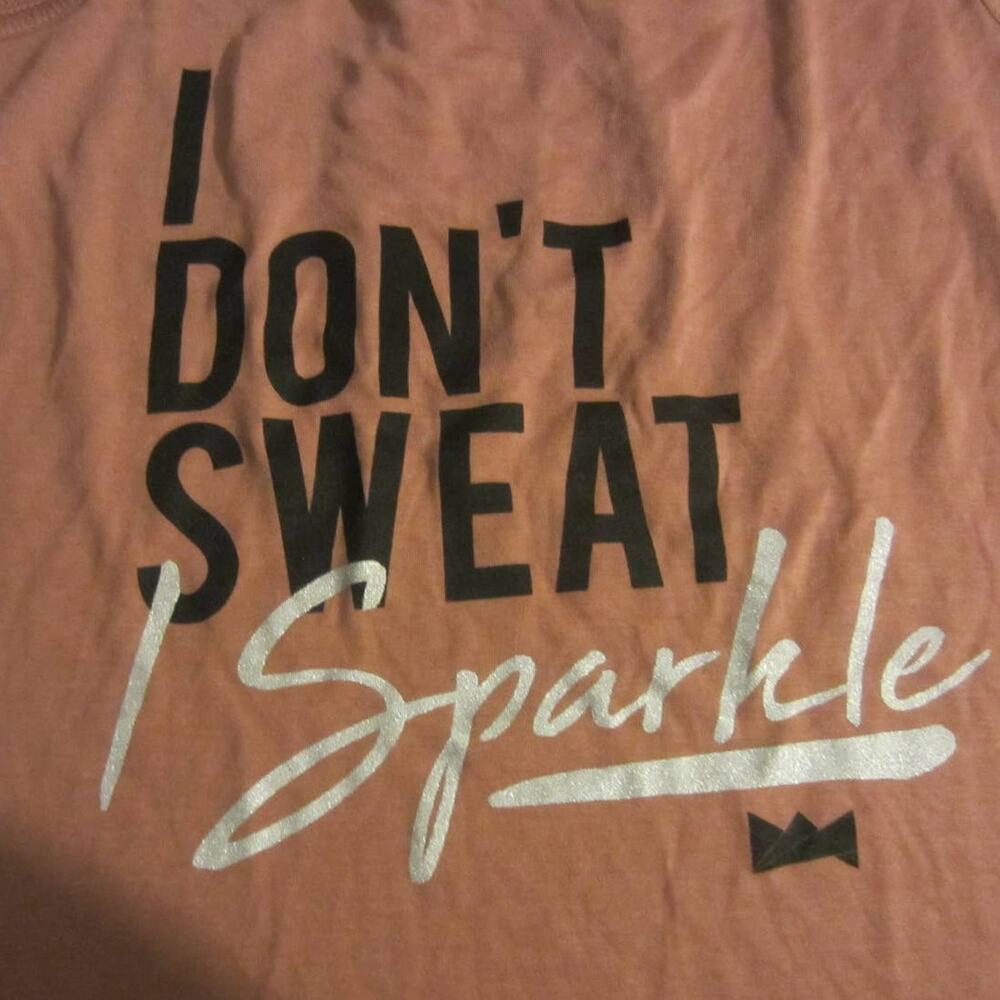 LadyBoss Swag Racerback Tank I Don’t Sweat I Sparkle XL - Picture 3 of 7
